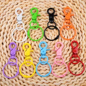 Ensemble de porte-clés mousqueton en métal coloré pour accessoires artisanaux faits à la main.