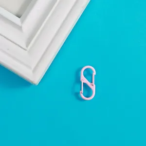 Mousqueton S en métal rose crochet ressort porte-clés accessoire bijoux DIY détail