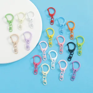 Colorful DIY Handmade Keychain D Ring 8 Shape Candy Color Zinc Alloy C Type Keychain Bag Pendant Jewelry Accessories