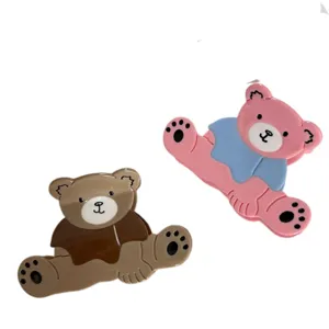 Süße 3D Bär Acetat Haarklammer, vielseitiges süßes Cartoon Haaraccessoire für Damen.