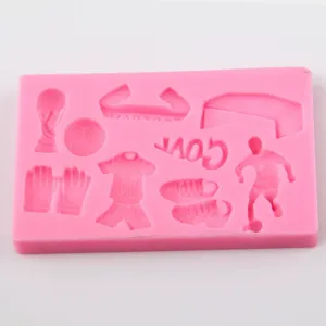 Silicone Fondant Cake Mold Football Sports Embossed Chocolate Sugarcraft Mold