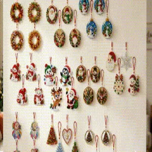 Christmas diamond painting hanging ornaments DIY crystal art festive decor set for home