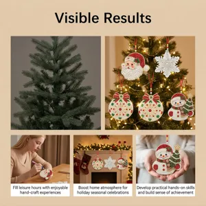 Christmas diamond painting ornaments 4 piece set DIY crystal art hanging decorations for holiday