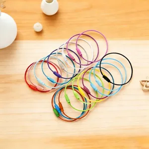 Porte-Clés Anneau en Fil Coloré en Acier Inoxydable Accessoires de Bijoux DIY Fermoir à Vis Rotatif pour Projet d'Artisanat