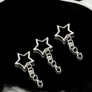 Zinc Alloy DIY Jewelry Findings Five Pointed Star Lobster Clasp Keychain Pendant Craft Accessories
