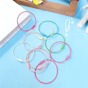 Anneaux de clés en fil d'acier coloré accessoires de bricolage avec vis rotative