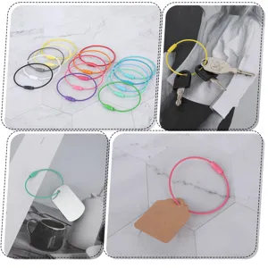 Portes-clés en fil d'acier coloré avec boucles à vis pour accessoires de bijoux diy.