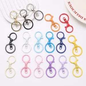 Metal Keychain Lobster Clasp Round Ring Three Piece Set DIY Craft Bag Pendant Jewelry Making Accessories