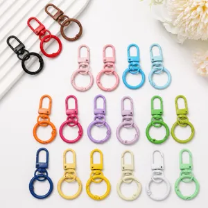 Mousquetons a ressort en metal colores porte-cles diy fermoirs homard anneaux ronds artisanat