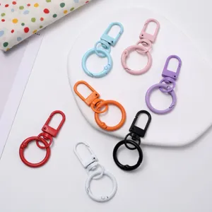 Lot de crochets à ressort en métal coloré porte-clés accessoires de bijoux DIY anneaux