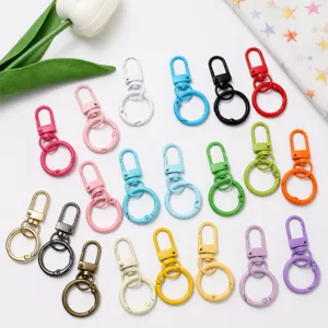 Macaron Kleur Gelakt Veerring Karabijnhaak Sleutelhanger DIY Tas Hanger Sieraden Hardware Accessoires
