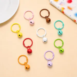 Bunte lackierte Metall Glocken Schlüsselanhänger DIY Tasche Anhänger Zubehör Set neu