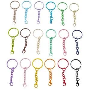 Set di accessori fai-da-te per portachiavi in metallo colorato per borse e regali