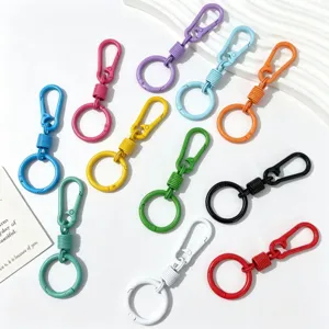 Portachiavi con Anello a Rimbalzo Traspirante Colore Macaron Moschettone in Lega Colorata Pendente Accessori DIY Per Chiavi Borse