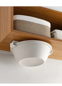 Étagère de cuisine murale, design suspendu sans perçage pour couvercles et bassines.