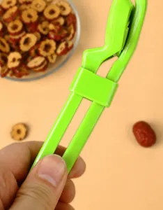 Green plastic red date pitter core remover tool with storage buckle ring for kitchen daily use