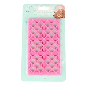 Moule à biscuits gaufrage papillon matelassé en plastique, outil fondant losange rose.