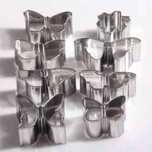 Stainless steel butterfly cookie cutters set metal baking molds for DIY pastry biscuits 7pcs