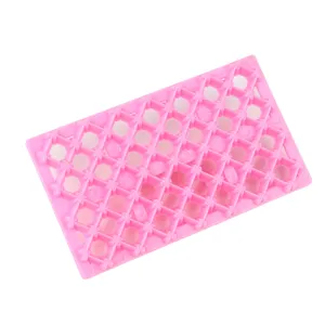 Moule à fondant en grille plastique rose pour pâtisserie, emporte-pièce losange géométrique