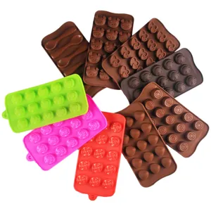 Silicone chocolate molds set, cute shapes ice cube tray, DIY baking fondant candy tools