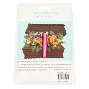 Moule à fondant en plastique avec poignée, outil de gaufrage de gâteaux pour biscuits et déco.