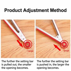 Stainless steel silicone food tong for kitchen baking steak BBQ bread non-slip heat-resistant.