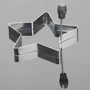 Stainless steel star shaped fried egg mold kitchen baking tool pancake ring with handle