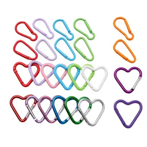 Bunter Aluminium Herz Karabiner Haken fuer Rucksack Schluesselanhenger Outdoor Camping
