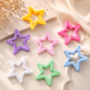 Acryl Hohl Pentagramm Anhänger DIY Schlüsselanhänger Taschenanhänger Dekorative Zubehör Süße Sternförmige Bastelbedarf