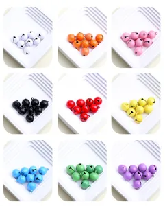 Colorful metal craft bells DIY candy painted 14mm hanging pendants accessories set.