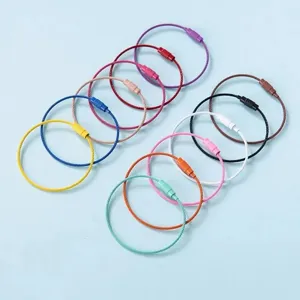 Anneaux de porte-cles en fil d'acier colore, boucles a vis pour bijoux DIY et accessoires.