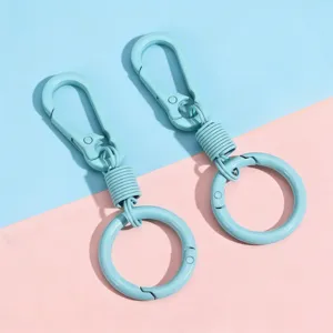 Mousquetons à ressort en métal bleu clair porte-clés DIY accessoires de sac pour modèle