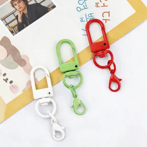 Zinc Alloy Baking Painted Gate Ring And Lobster Clasp DIY Jewelry Findings Keychain Accessories Multi Color Craft Parts