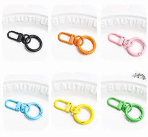 Bunte Feder-O-Ring-Schluesselanhänger Metallklammern Zubehör Mehrfarbig Detailansicht