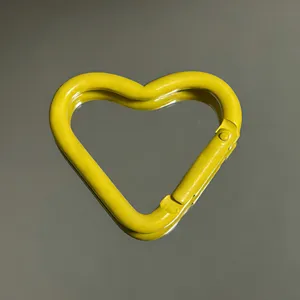 Heart shaped aluminum alloy carabiner keychain clip, bag charm DIY metal hardware fashion accessory.