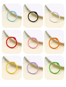 Annelets de reliure en métal coloré en 9 couleurs, idéaux pour les carnets et albums DIY.