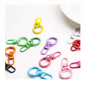 Bunte Federring Schlüsselanhänger und DIY Metall Karabinerhaken Zubehör für Taschen Basteln.
