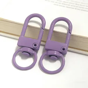 Colorful metal U-shaped gate hooks for keychain DIY craft and bag accessories craft projects.