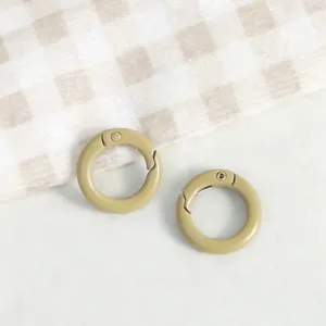 Zinc alloy round spring rings for DIY keychain craft and handmade jewelry accessories