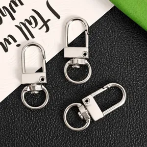 Silver metal swivel lobster clasp keychain hardware DIY bag strap craft accessories 3pcs