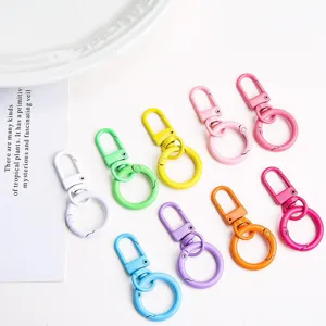 Mehrfarbiger Metall Federring Verschluss Schlüsselanhänger DIY Bastelzubehör Feder Tor Ring Tasche Anhänger Schmuckkomponenten