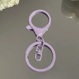 Lila Metall Schlüsselanhänger Hardware Set, Karabiner und Flachring für DIY Handwerk.
