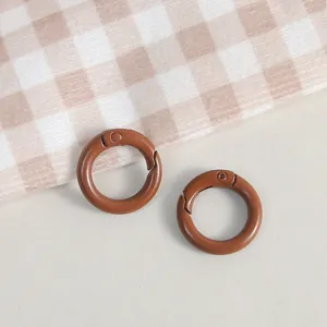 Zinc alloy spring ring round keychain clasp DIY handmade jewelry making accessories parts