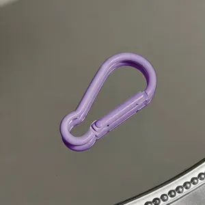 Purple aluminum alloy gourd carabiner keychain outdoor hanging buckle hook accessory.