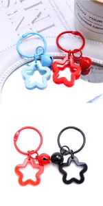 Colorful star acrylic keychain pendant cute dopamine bag charm couple accessories style