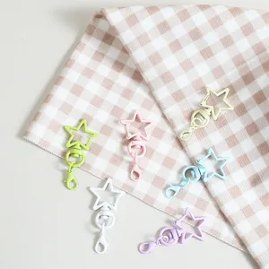 Mousquetons étoile colorés porte-clés breloques accessoires DIY artisanat pièces en métal