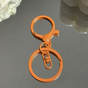 Oranger Metall Schlüsselanhänger 3er Set DIY Taschen Zubehör Handwerk Deko Bauteil