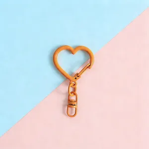 Colorful zinc alloy heart keychain clasp diy jewelry hanging accessory detailed shot