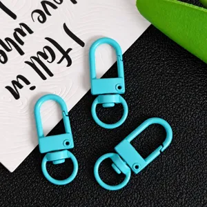 Zinc alloy swivel keychain clasps, 32mm snap hooks for DIY crafts, bags and jewelry making.
