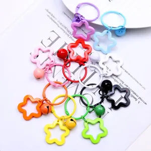 Colorful Five Pointed Star Acrylic Keychain Resin Bag Pendant Cute Couple Earphone Case Hanging Ornament Gift